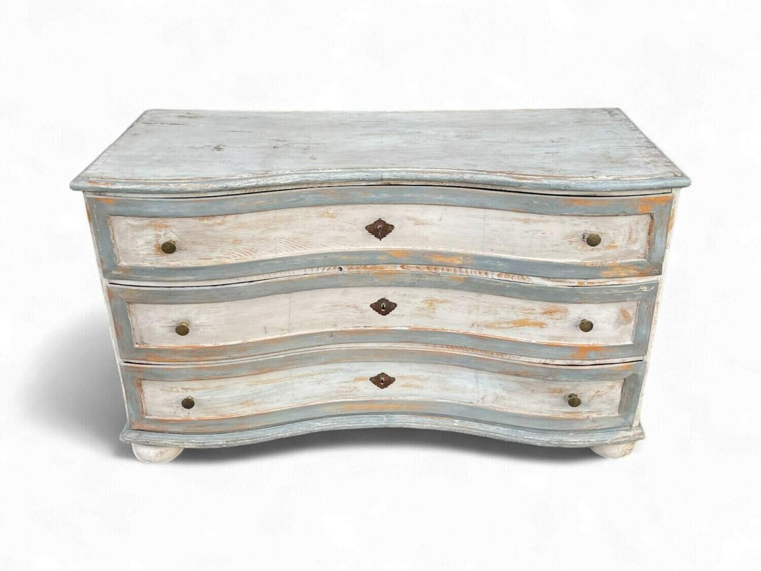 Chest of Drawers Painted antique Louis XV chest of drawers, circa 1760, from Bolzano, Northern Italy - JAA