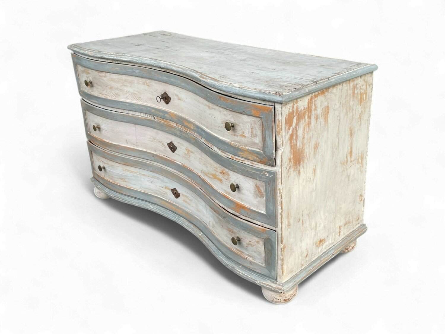 Chest of Drawers Painted antique Louis XV chest of drawers, circa 1760, from Bolzano, Northern Italy - JAA
