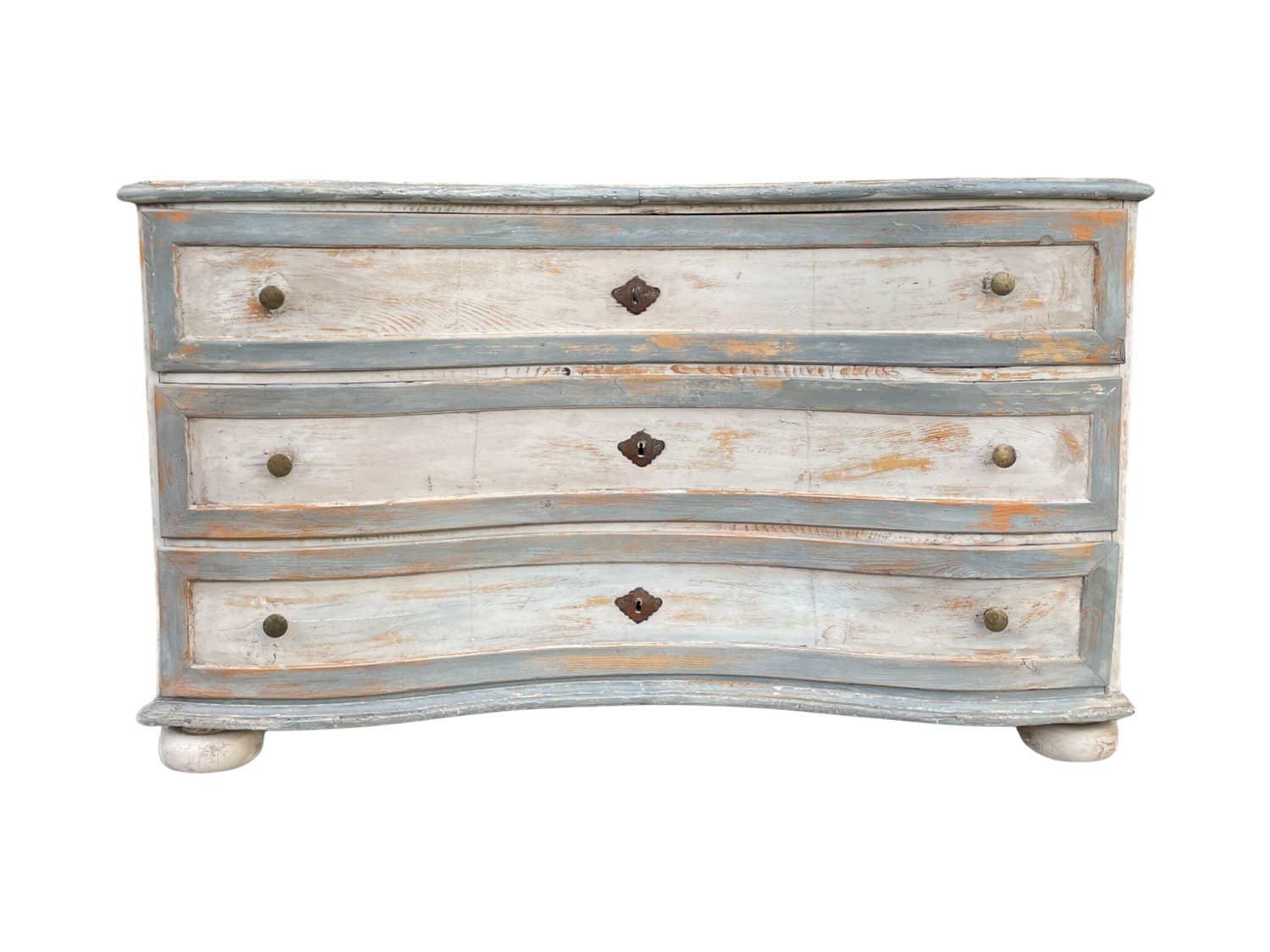 Chest of Drawers Painted antique Louis XV chest of drawers, circa 1760, from Bolzano, Northern Italy