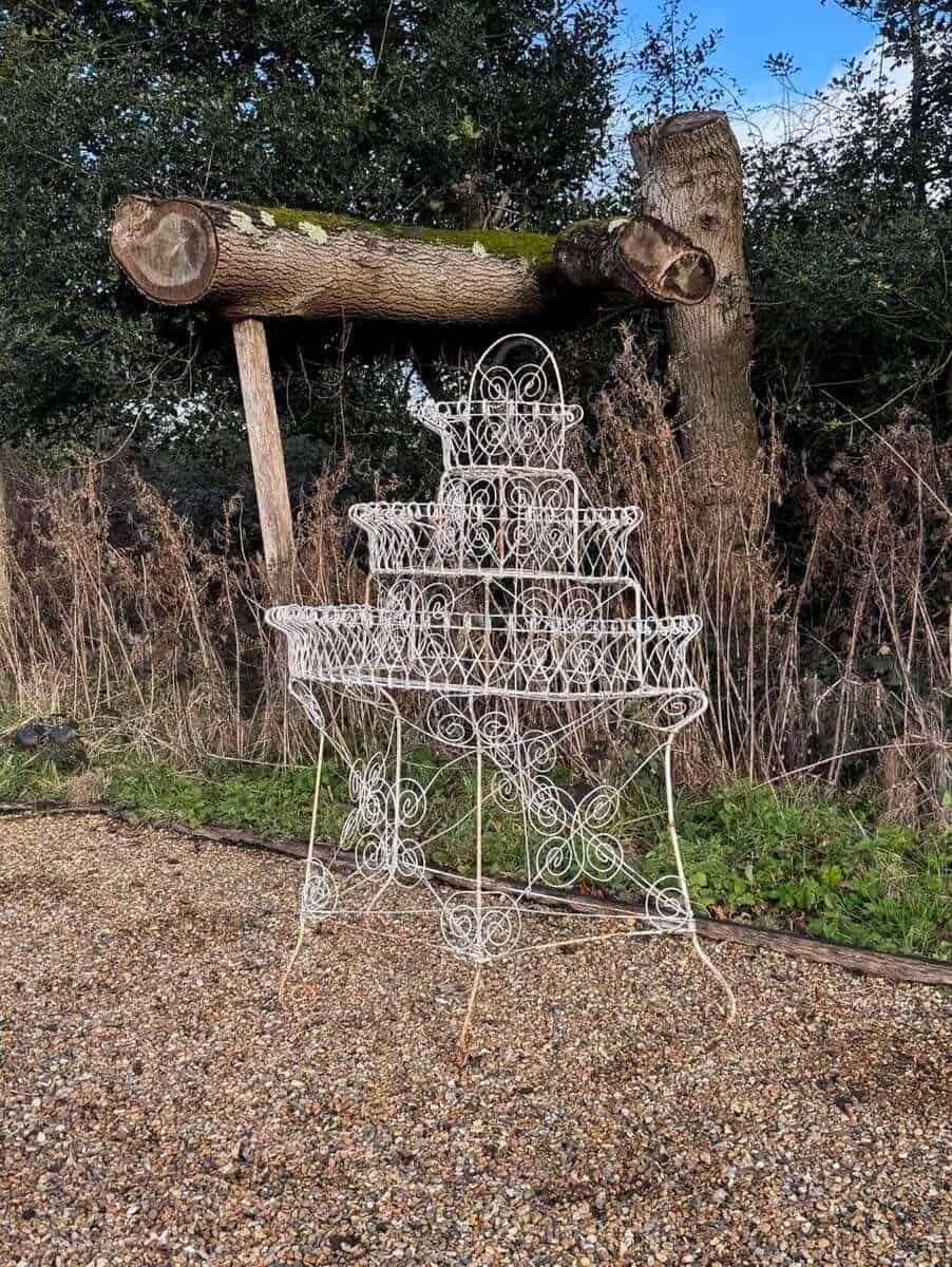 English Mid-20th Century Semi-Circular Wirework Plant Stand - JAA