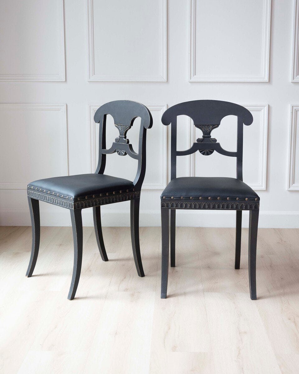 ON HOLD - Swedish 19th Century Painted Dining Chairs, Set of Ten - JAA