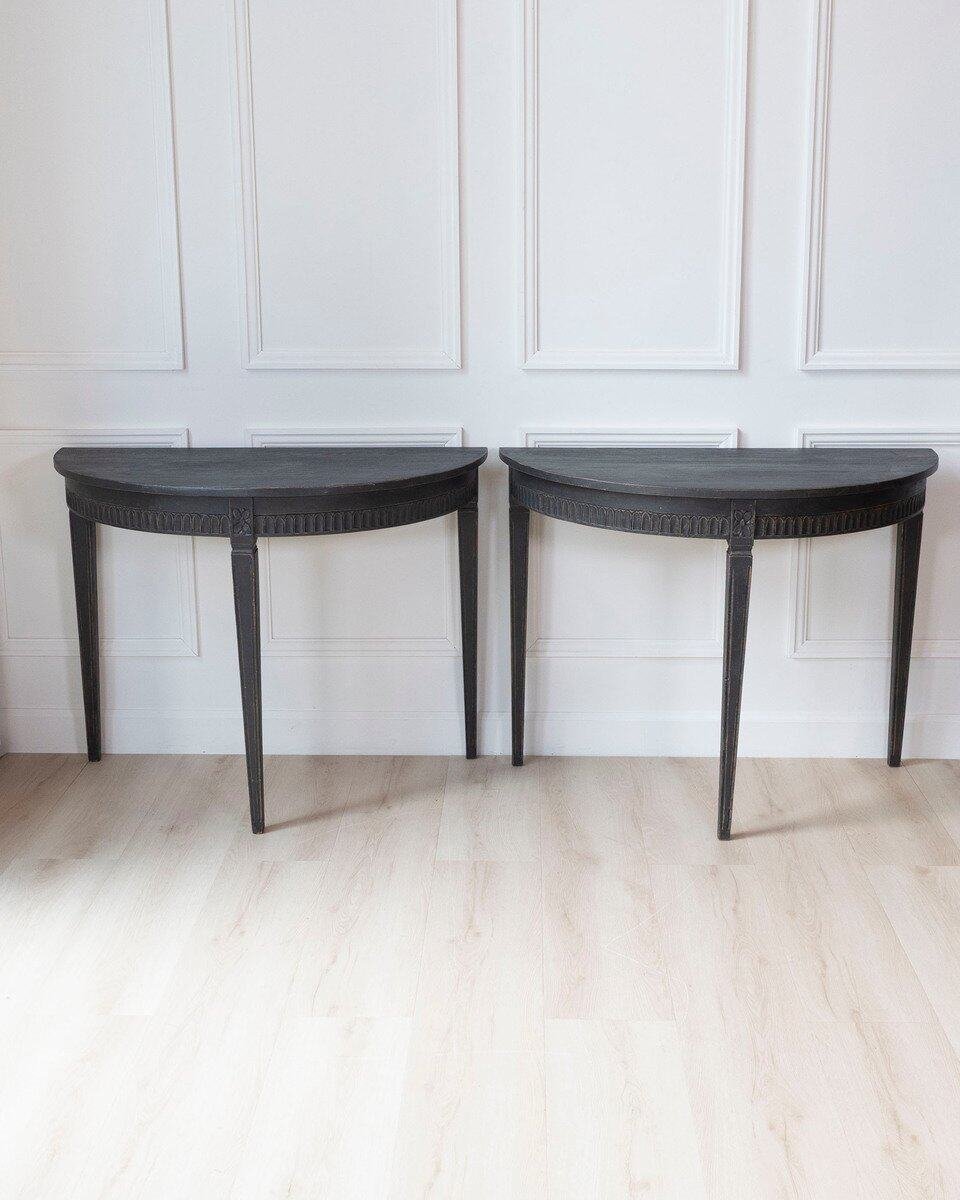Pair of Swedish Demi-Lune Tables, circa 1880 - JAA