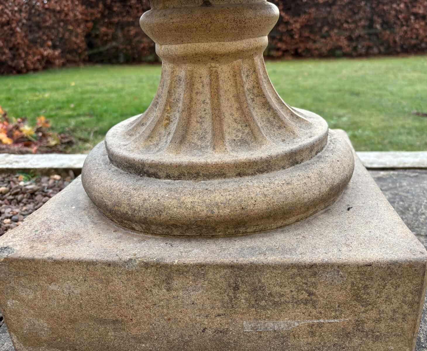 English 19th Century Late Victorian Cast-Iron Garden Urns, Pair - JAA