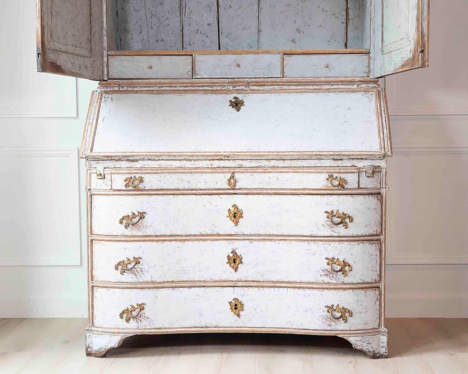 Danish 18th Century Rococo Secretary, c.1760 - JAA