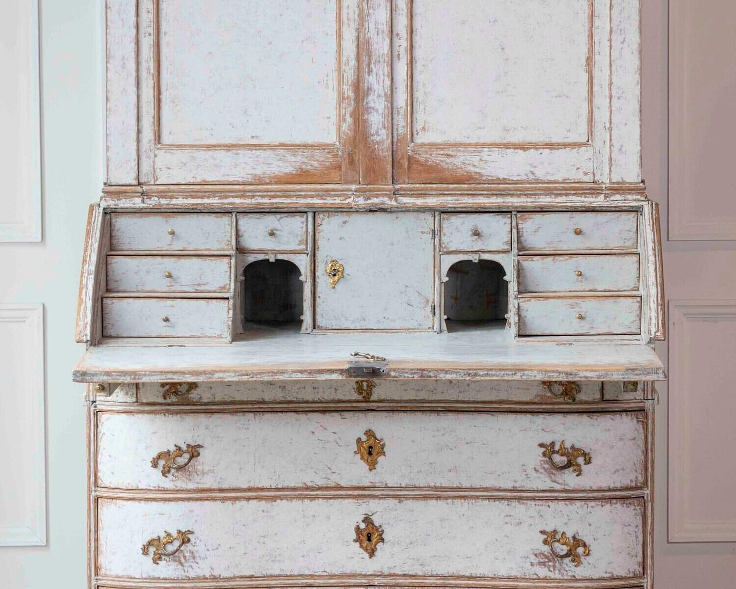 Danish 18th Century Rococo Secretary, c.1760 - JAA