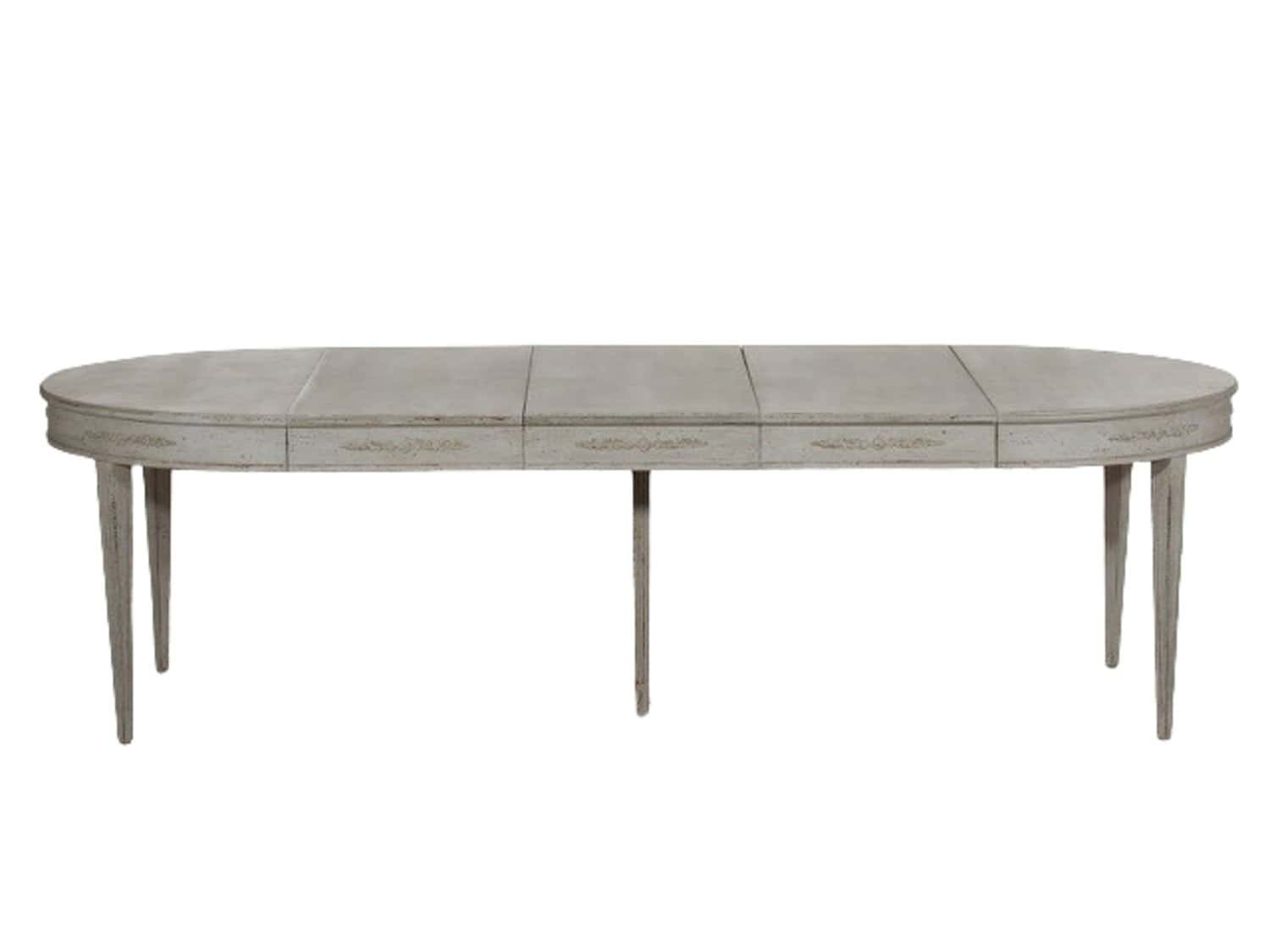 Scandinavian table with three leaves and decorated apron, circa 120 years old. - JAA