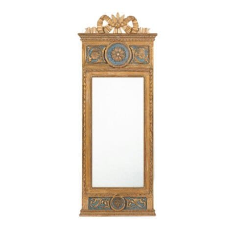 Beautiful Gustavian Stockholms work mirror, scraped down to original paint, circa 1800