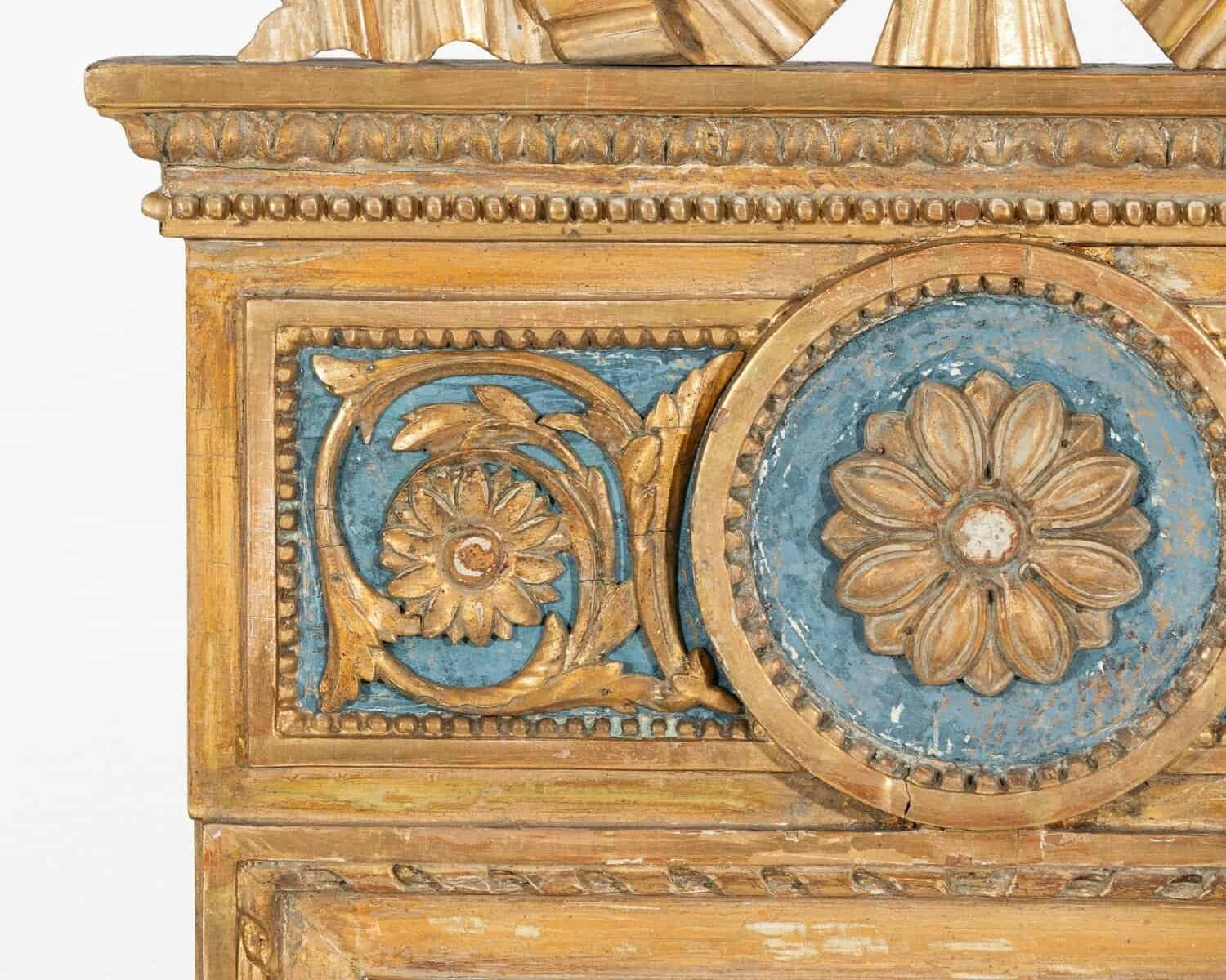 Beautiful Gustavian Stockholms work mirror, scraped down to original paint, circa 1800 - JAA