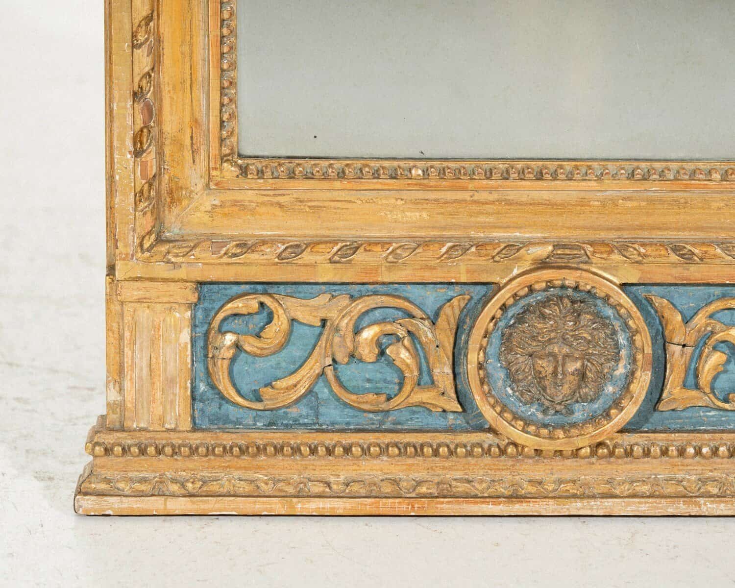 Beautiful Gustavian Stockholms work mirror, scraped down to original paint, circa 1800 - JAA