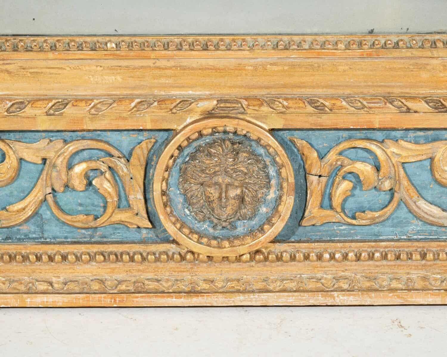 Beautiful Gustavian Stockholms work mirror, scraped down to original paint, circa 1800 - JAA