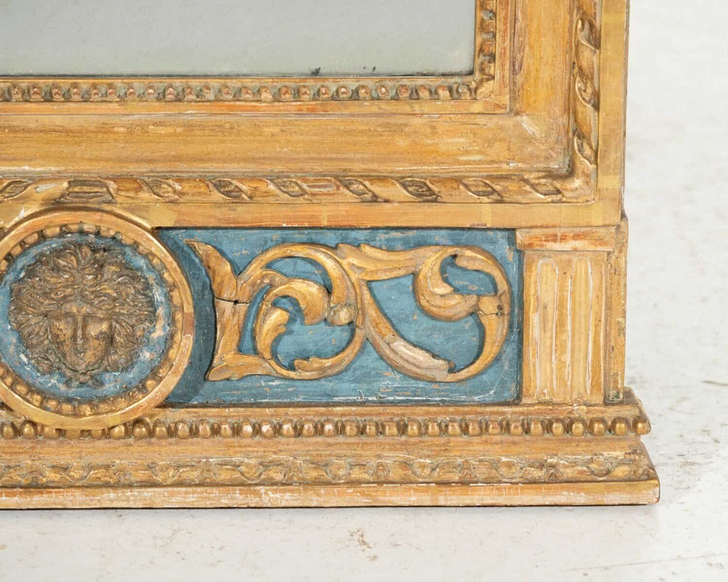 Beautiful Gustavian Stockholms work mirror, scraped down to original paint, circa 1800 - JAA