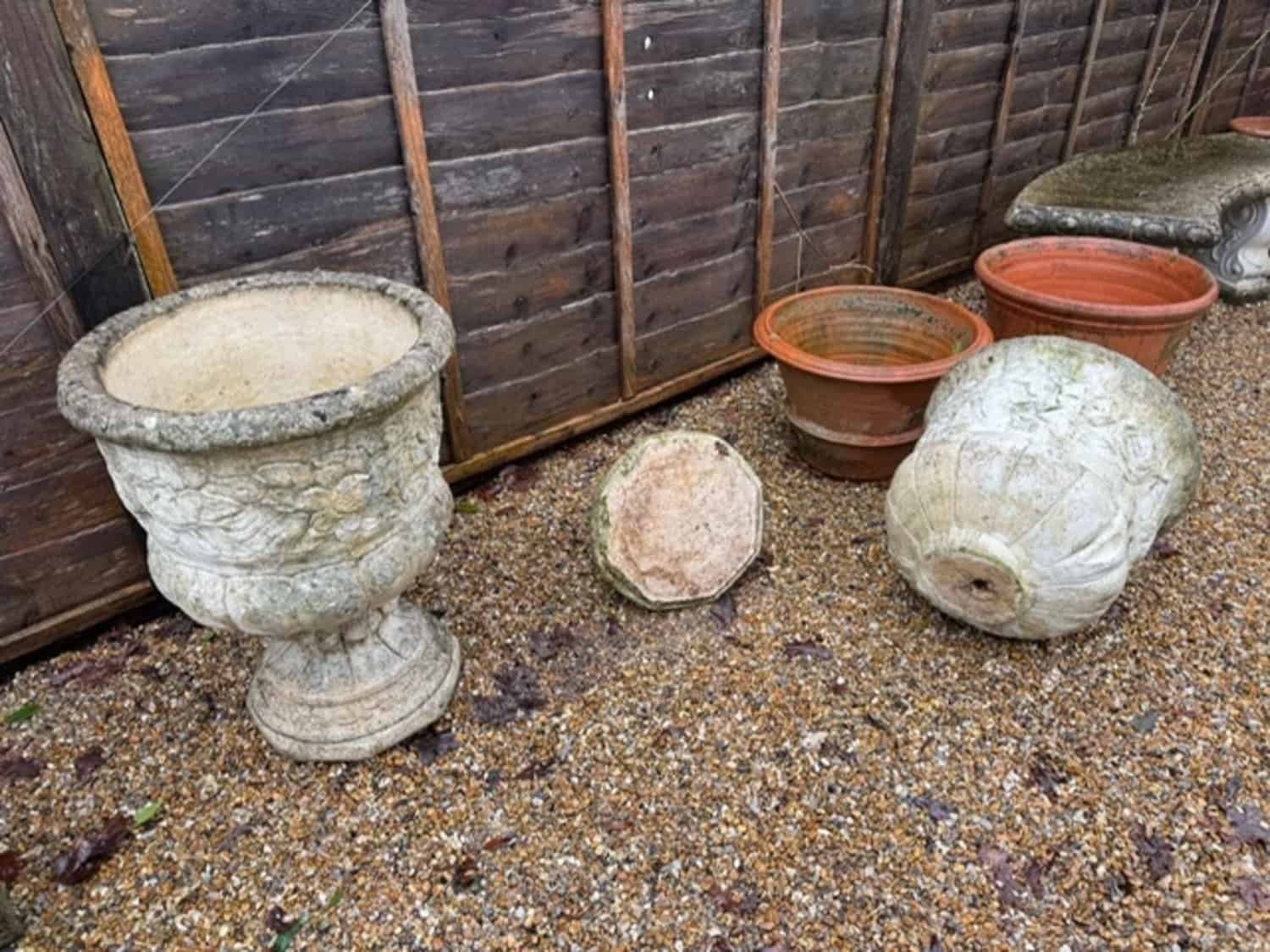 European 20th Century Pair of Large Garden Flower Urns - JAA