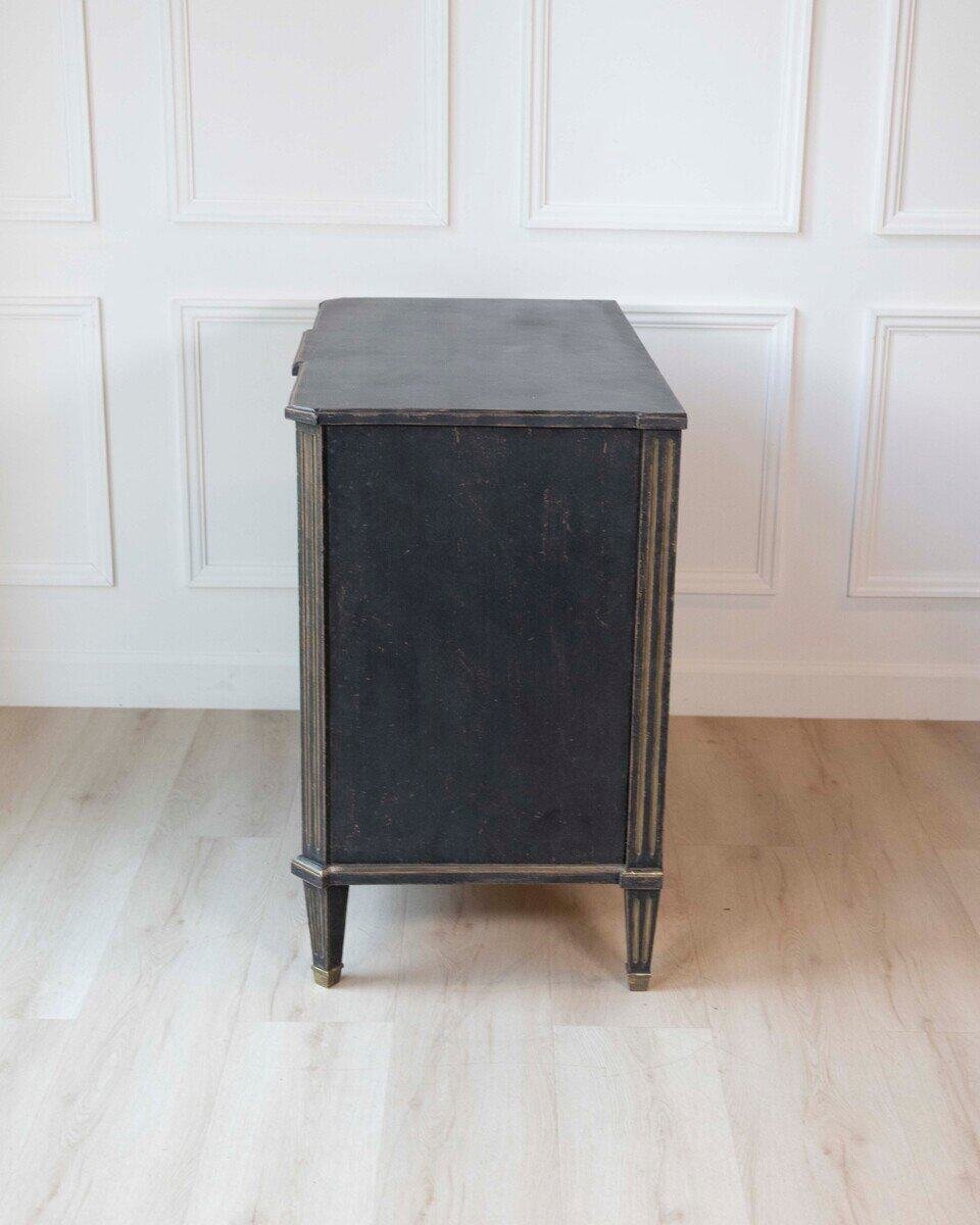 Scandinavian Early 20th Century Black-Painted Chest - JAA