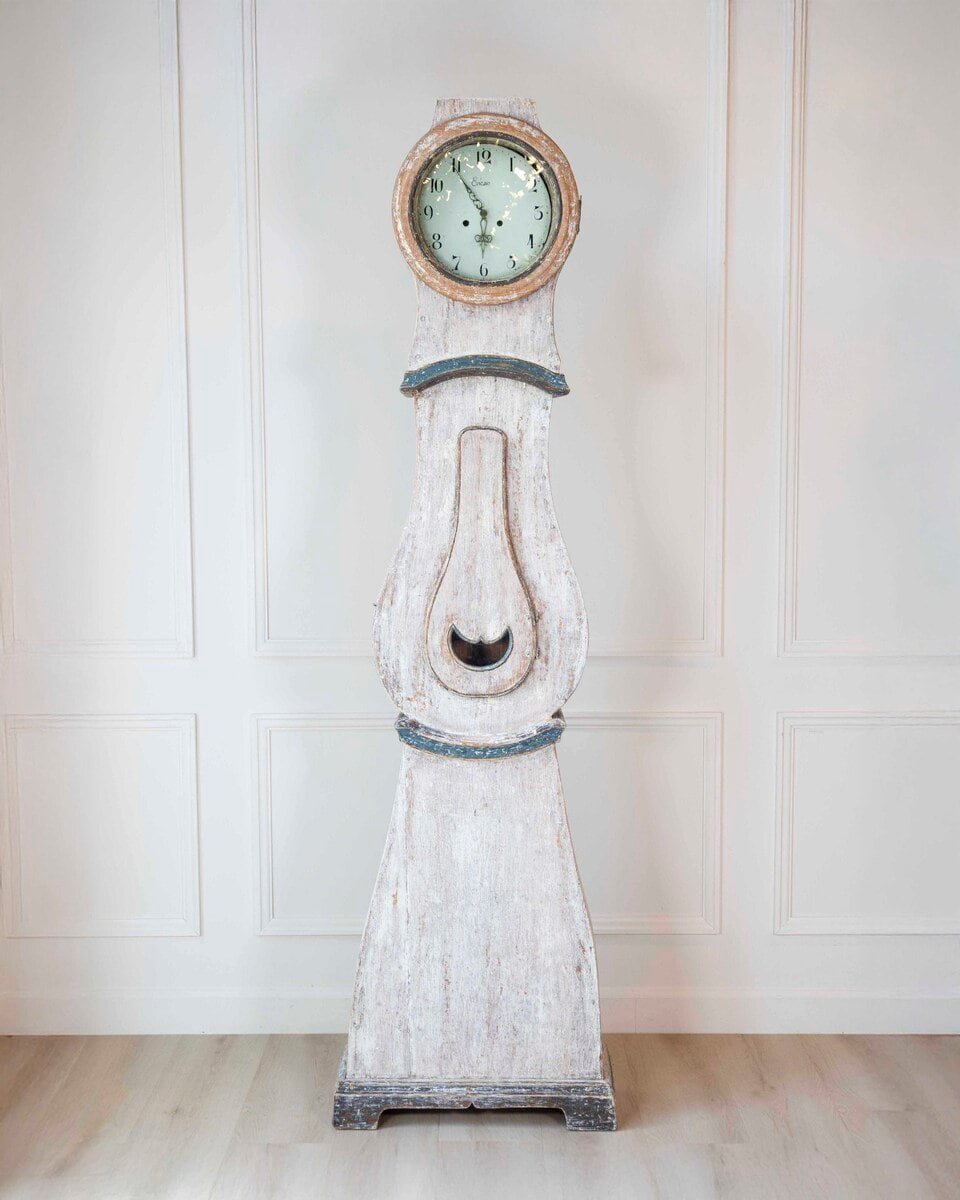 19th Century Scandinavian Painted Pine Longcase Clock - JAA