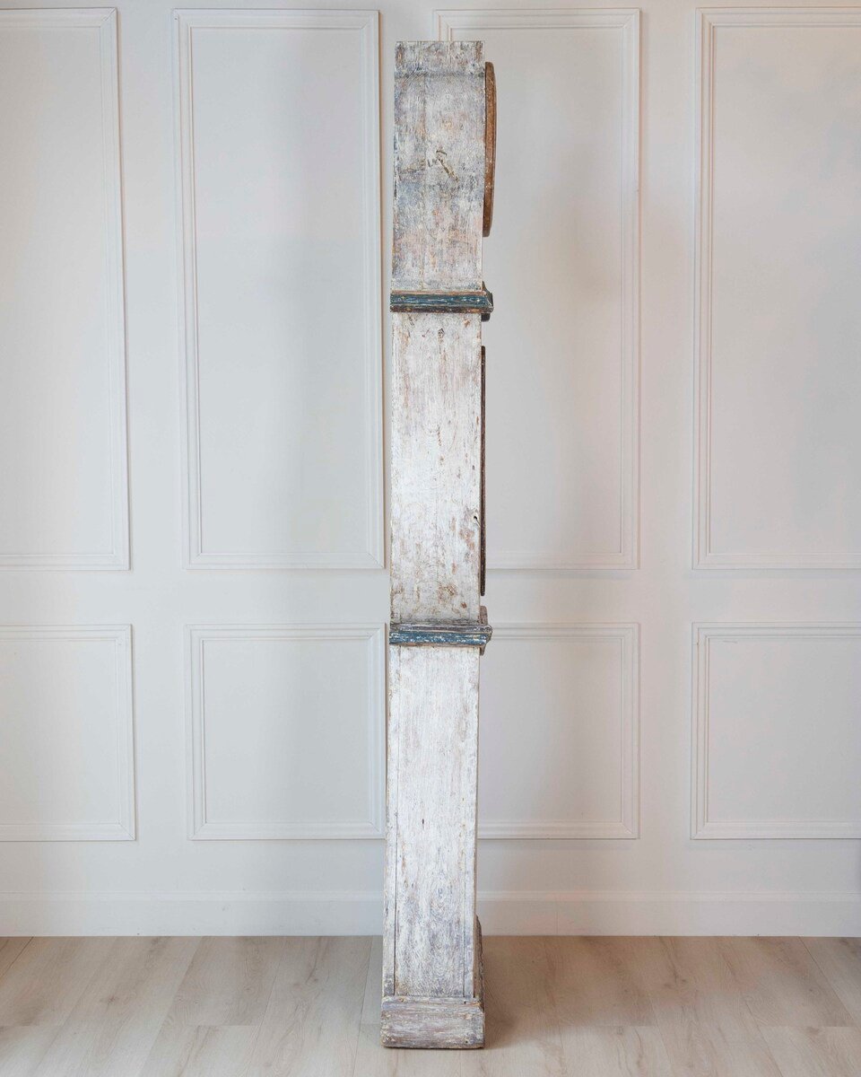 19th Century Scandinavian Painted Pine Longcase Clock - JAA