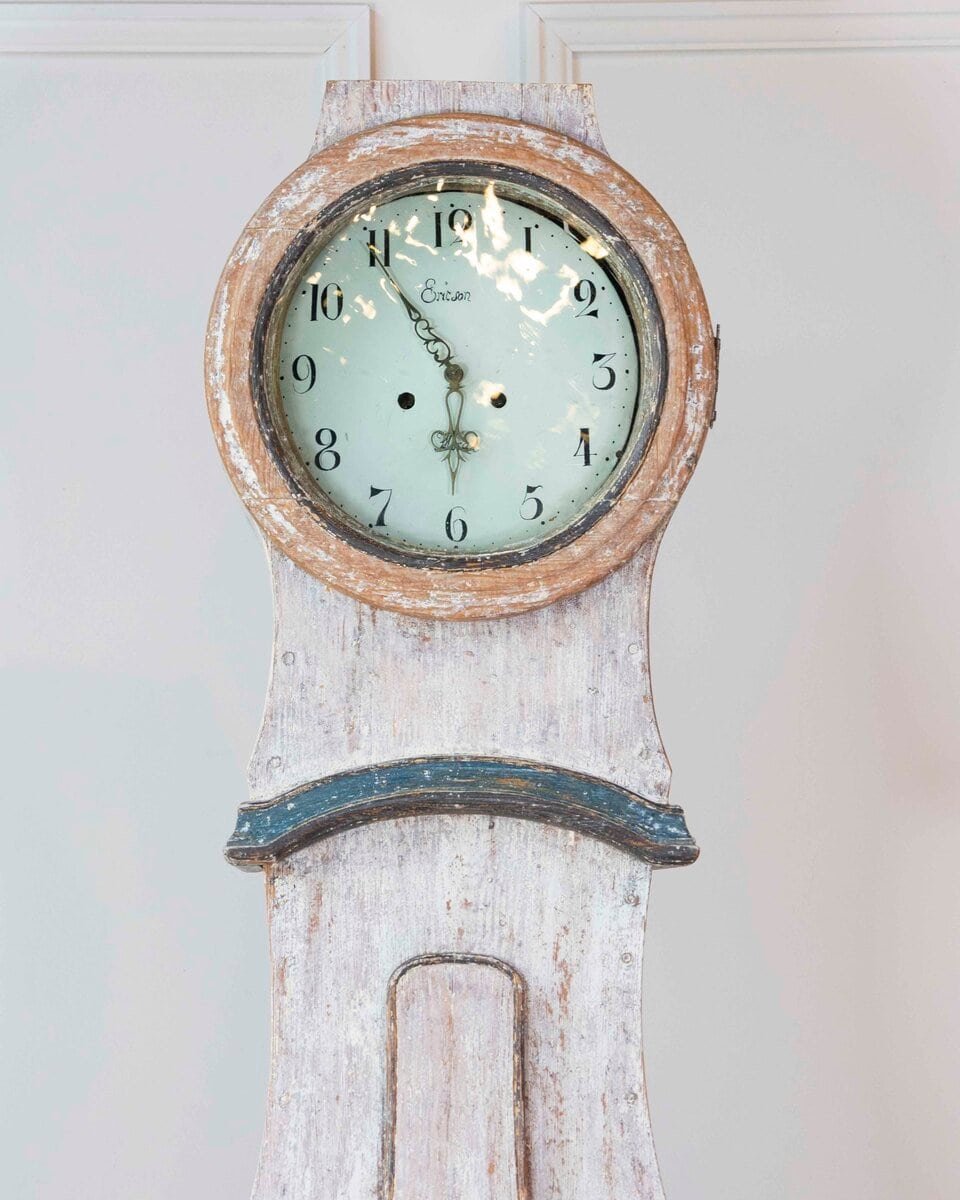 19th Century Scandinavian Painted Pine Longcase Clock - JAA