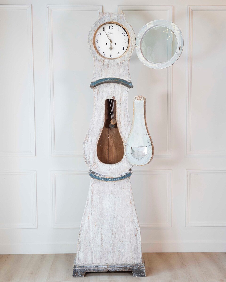 19th Century Scandinavian Painted Pine Longcase Clock - JAA