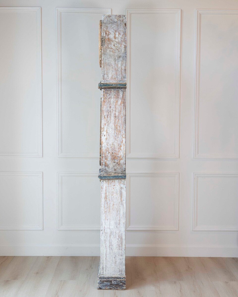 19th Century Scandinavian Painted Pine Longcase Clock - JAA