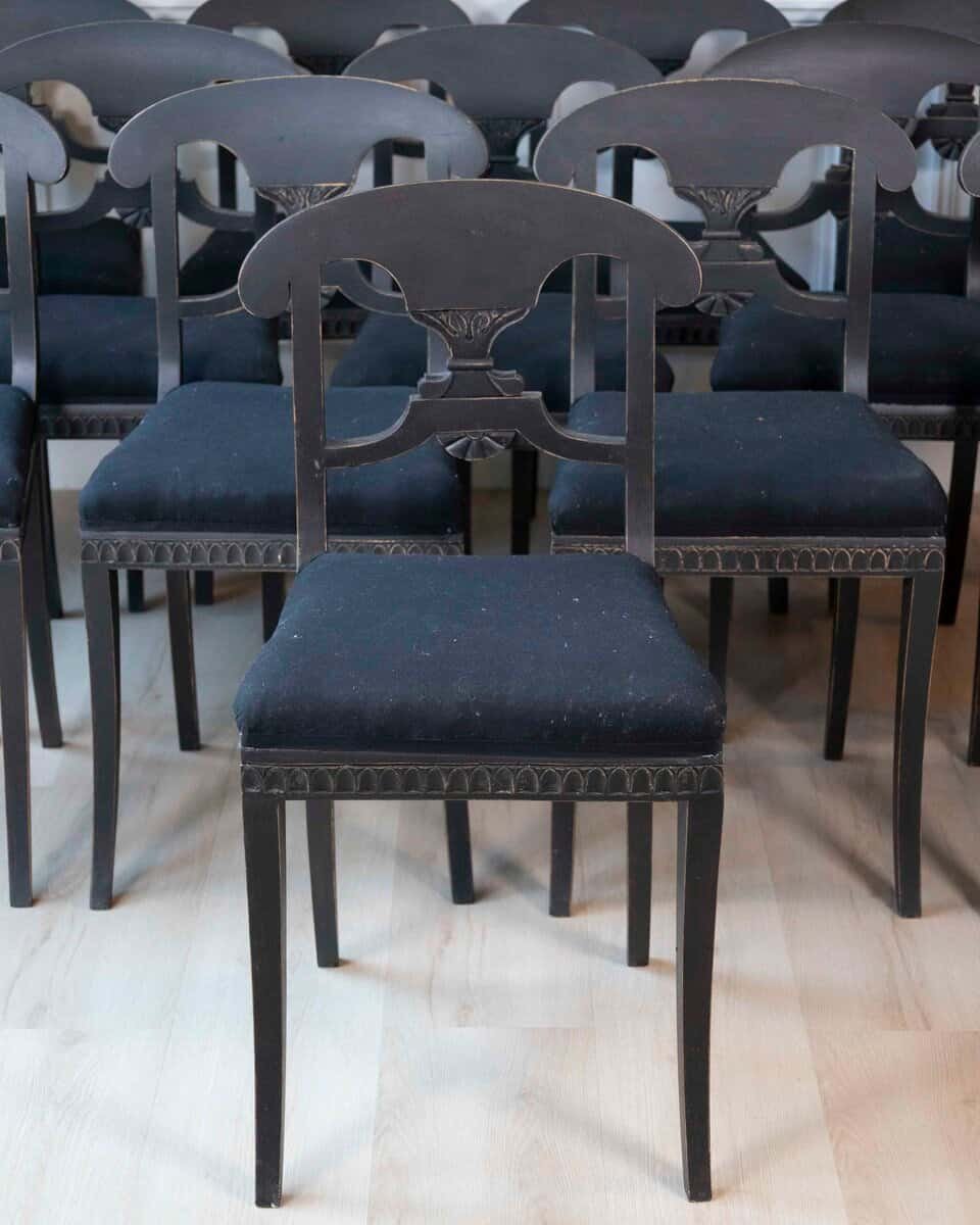 Set of 12 Swedish 19th Century Dining Chairs - JAA