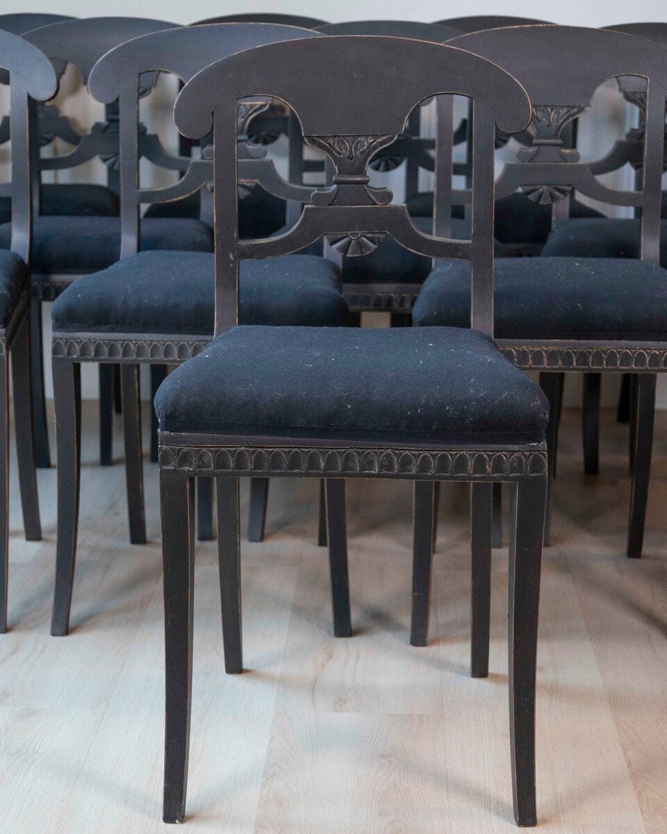 Set of 12 Swedish 19th Century Dining Chairs - JAA