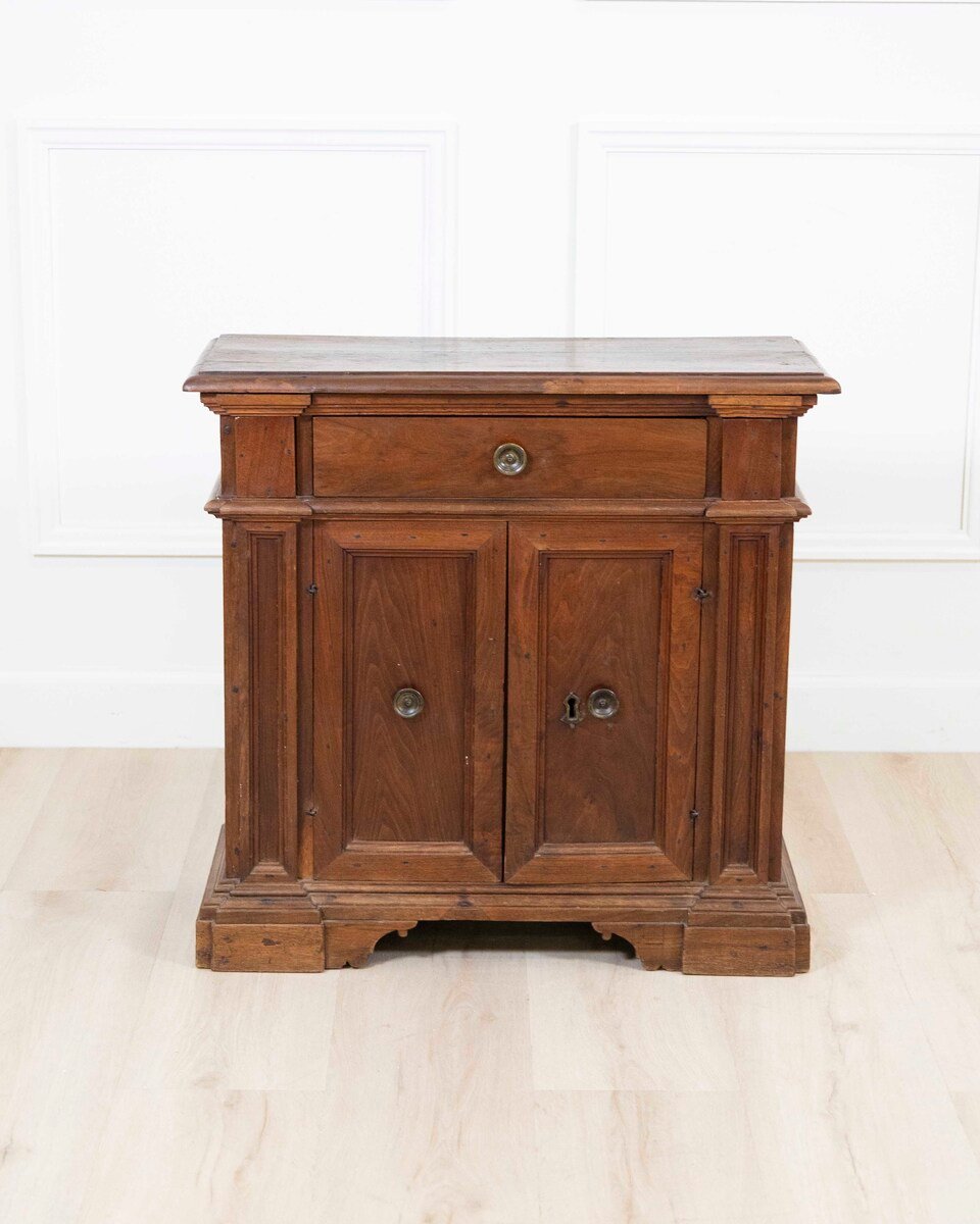 Small Antique Solid Wood Sideboard From The 18th Century, Tuscany - JAA