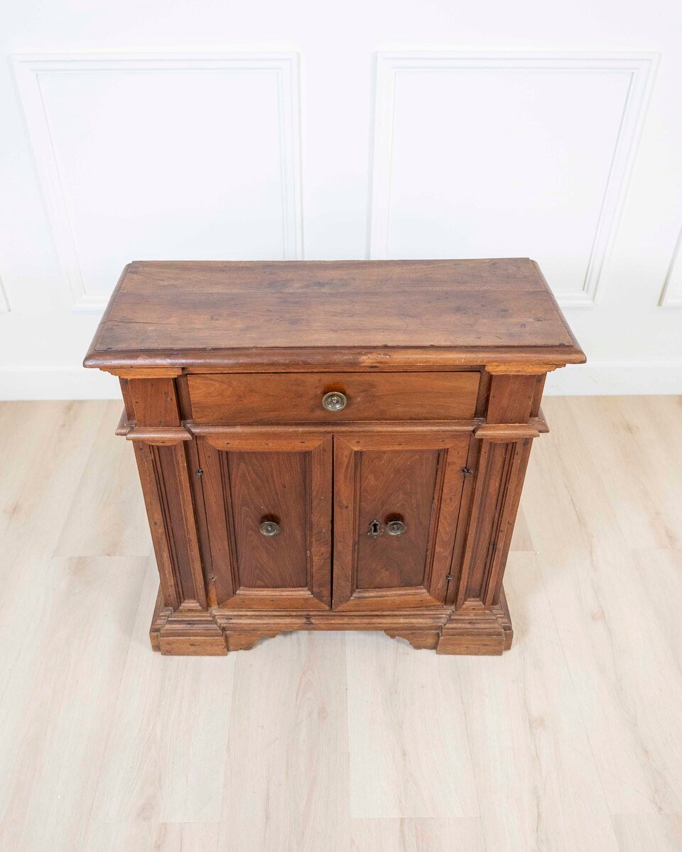 Small Antique Solid Wood Sideboard From The 18th Century, Tuscany - JAA