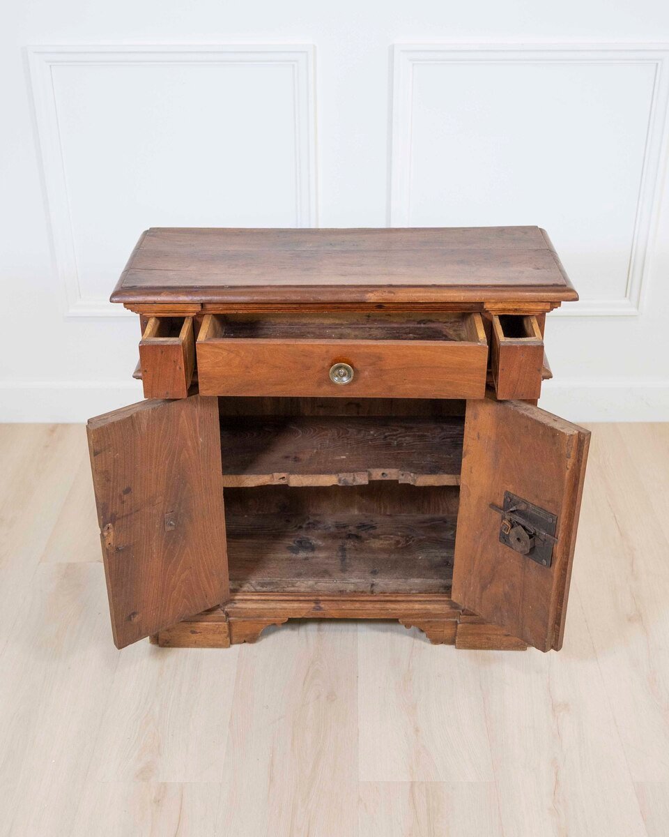 Small Antique Solid Wood Sideboard From The 18th Century, Tuscany - JAA