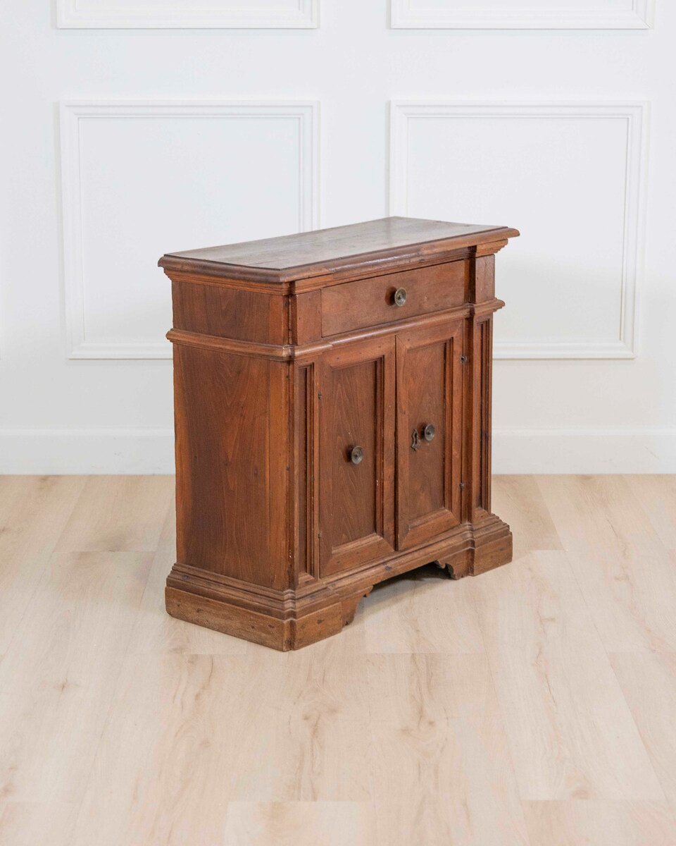 Small Antique Solid Wood Sideboard From The 18th Century, Tuscany - JAA