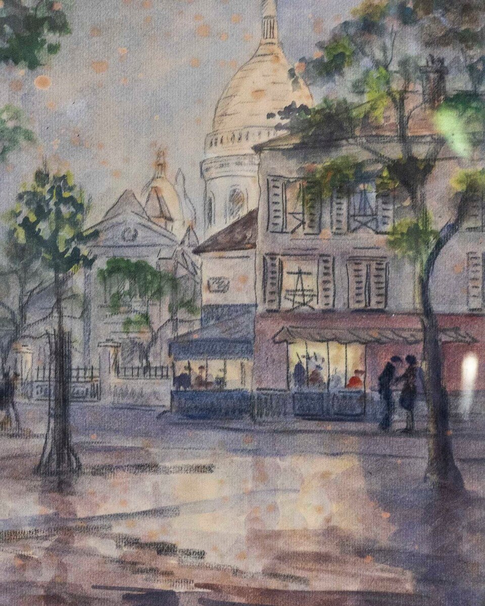 Eugène Febvre (1885-1967) Drawing Montmartre “the Sacred Heart” Paris - JAA