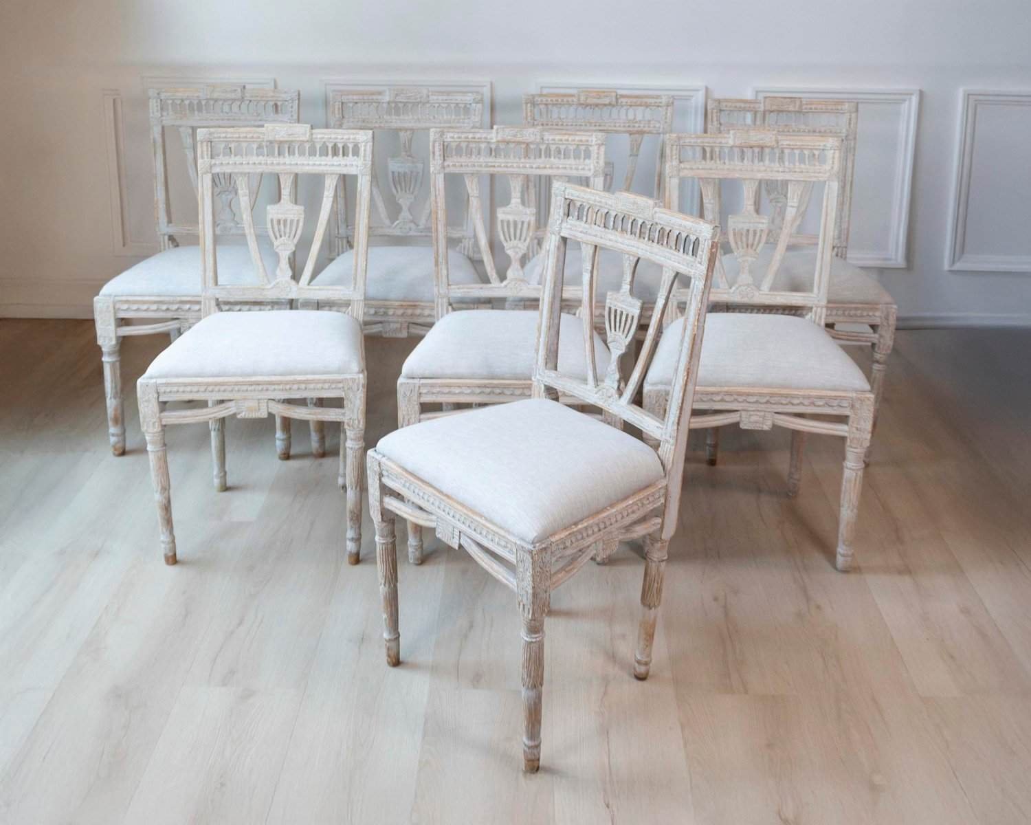 ON HOLD - Swedish Early 19th Century Gustavian Dining Chairs, Set of eight, c.1820 Priced Individually - JAA