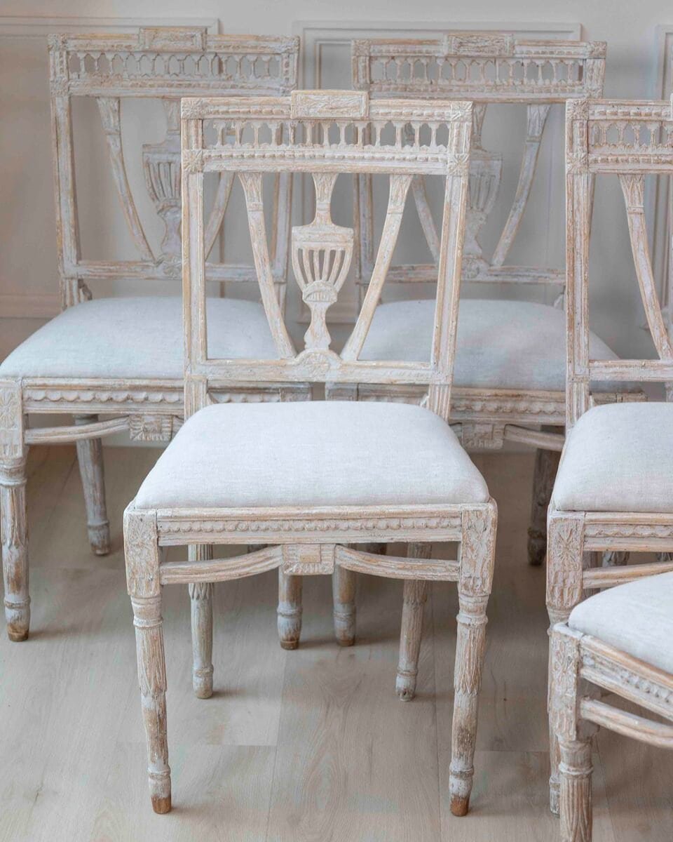 ON HOLD - Swedish Early 19th Century Gustavian Dining Chairs, Set of eight, c.1820 Priced Individually - JAA