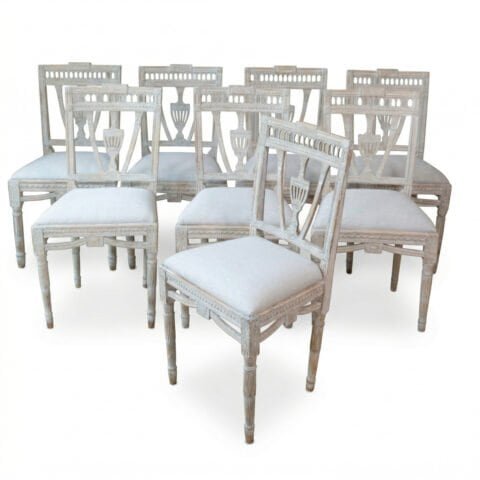 Swedish Early 19th Century Gustavian Dining Chairs, Set of eight, c.1820 Priced Individually