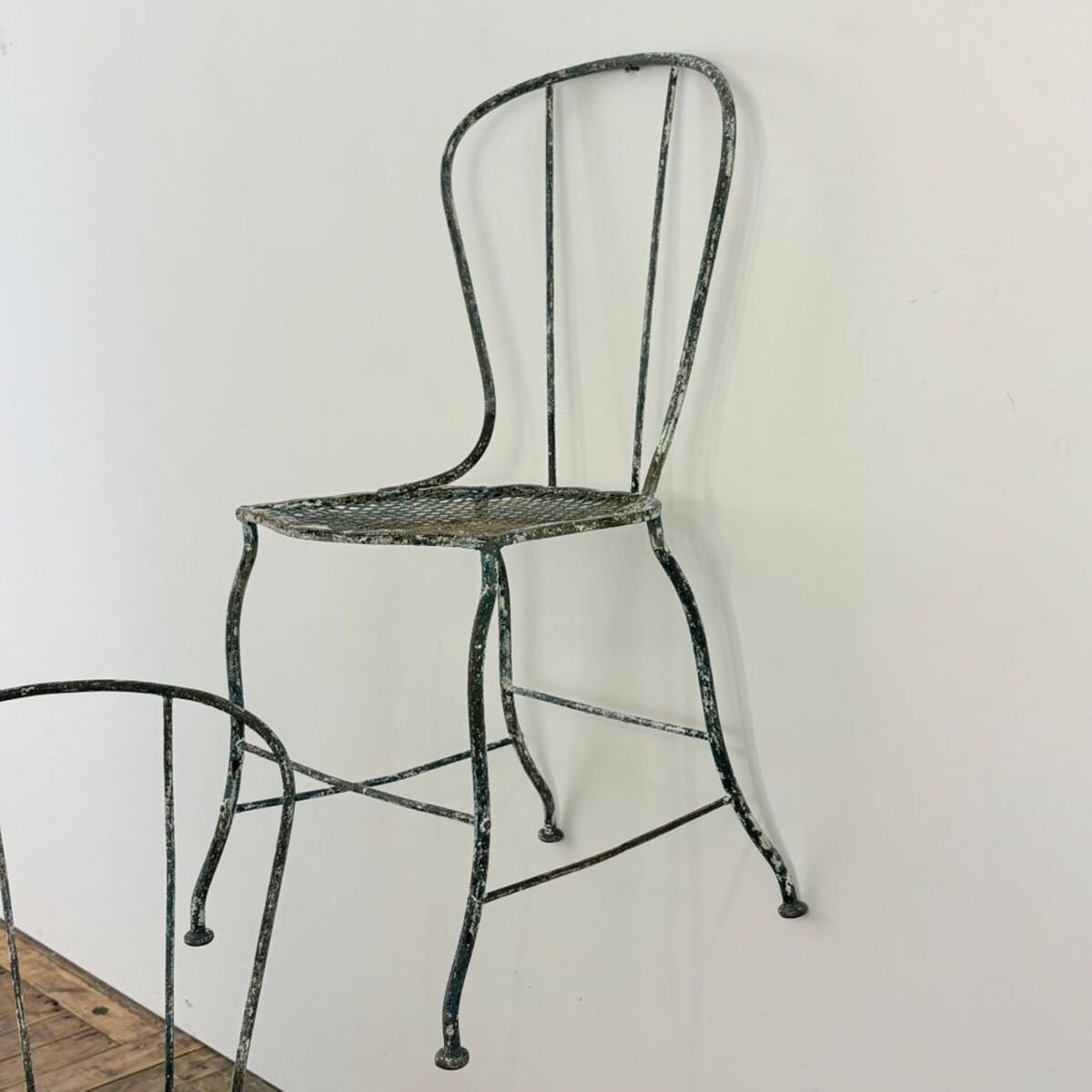 19th century set of 4 wrought-iron chairs - JAA