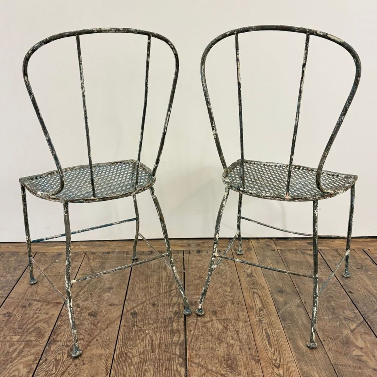 19th century set of 4 wrought-iron chairs - JAA