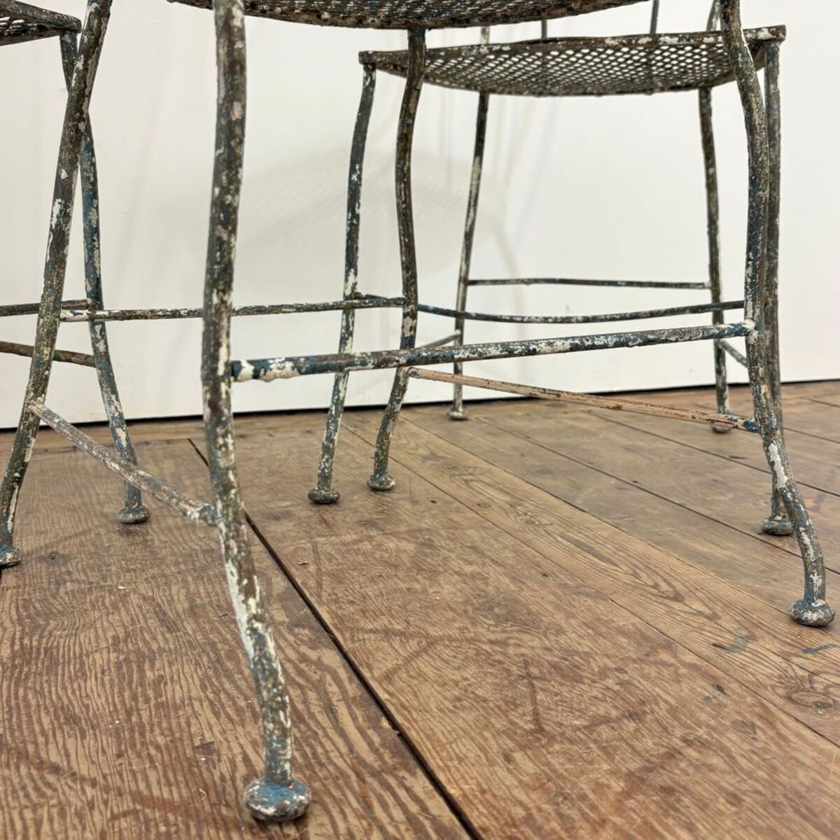 19th century set of 4 wrought-iron chairs - JAA