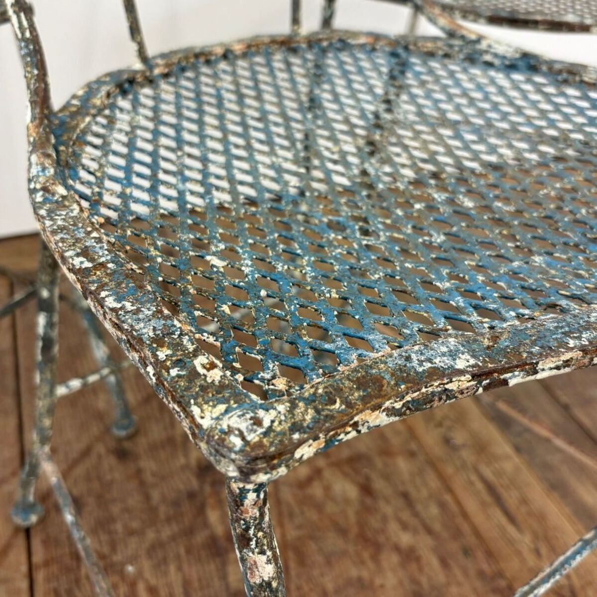 19th century set of 4 wrought-iron chairs - JAA