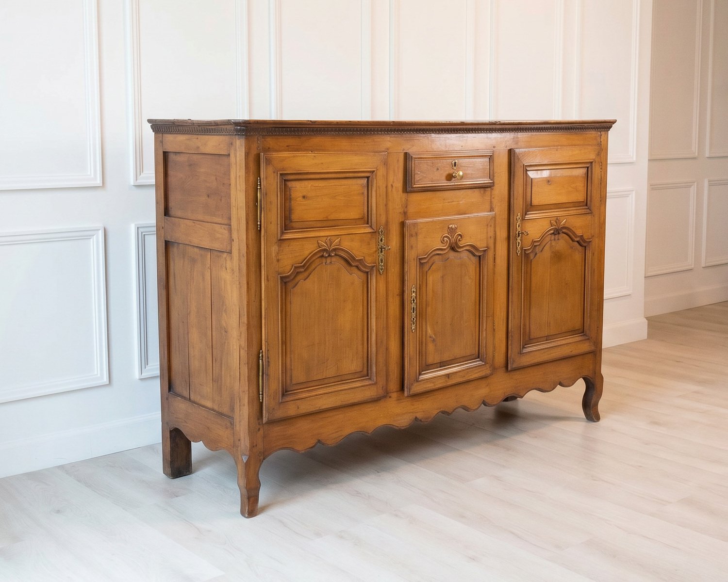 French 18th Century Louis XV Cherry Enfilade with Single Drawer and Three Doors - JAA