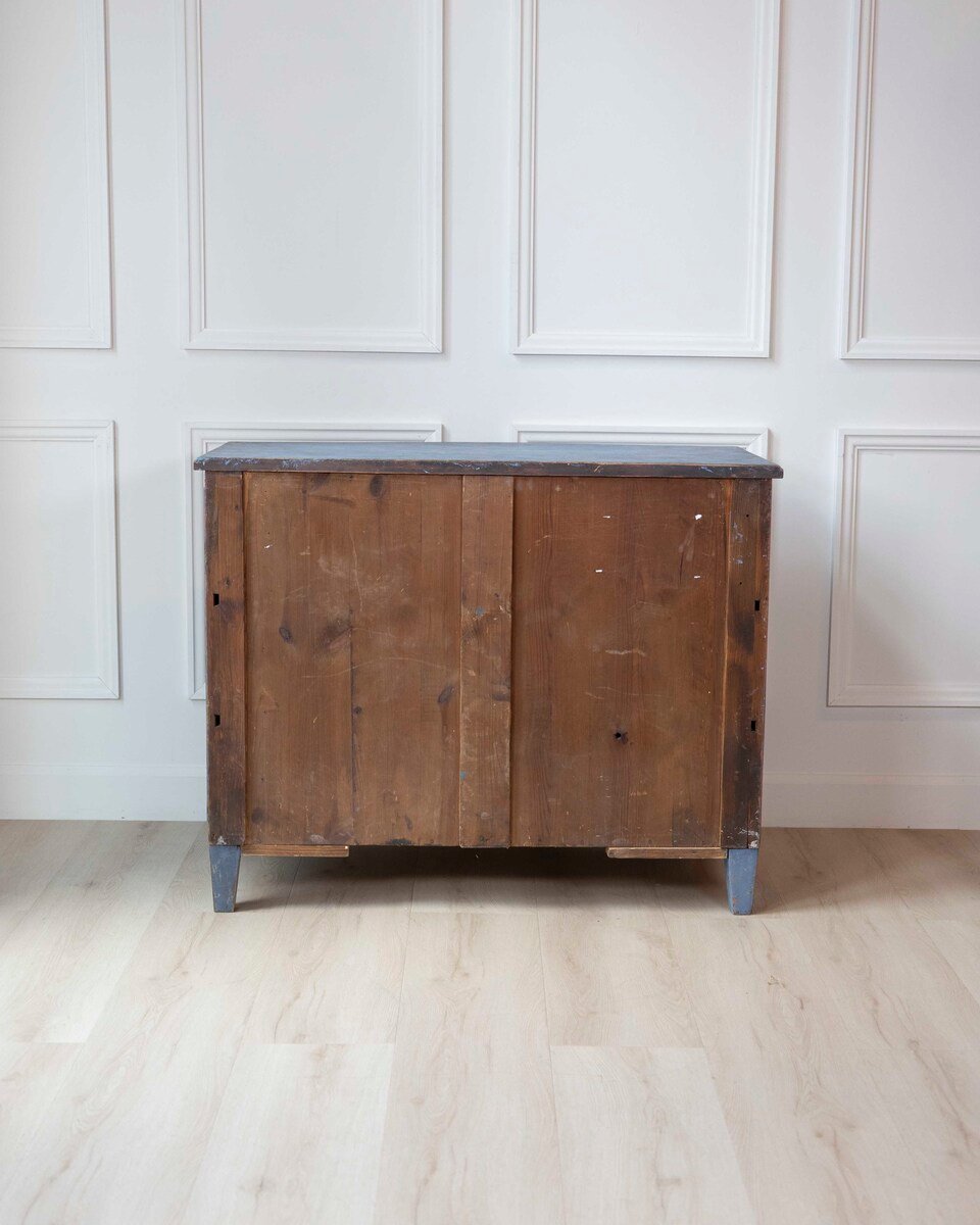 Swedish Neoclassical Blue-Painted Chest of Drawers, c. 1900–1910 - JAA