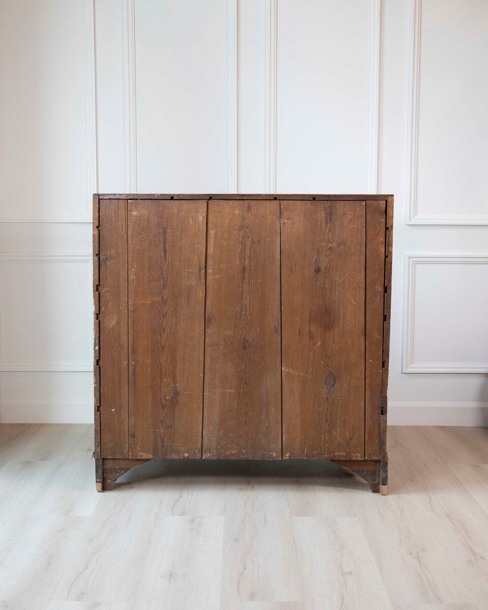 Swedish Gustavian Period Black-Painted Slant Front Desk with Blue Interior - JAA