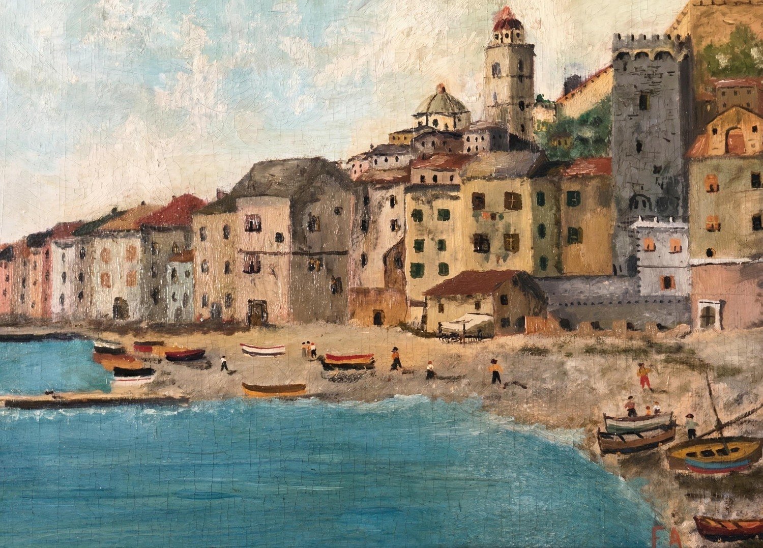 ON HOLD - Andrea Folis, Ligurian Coast, Early 1900s Oil on Panel - JAA