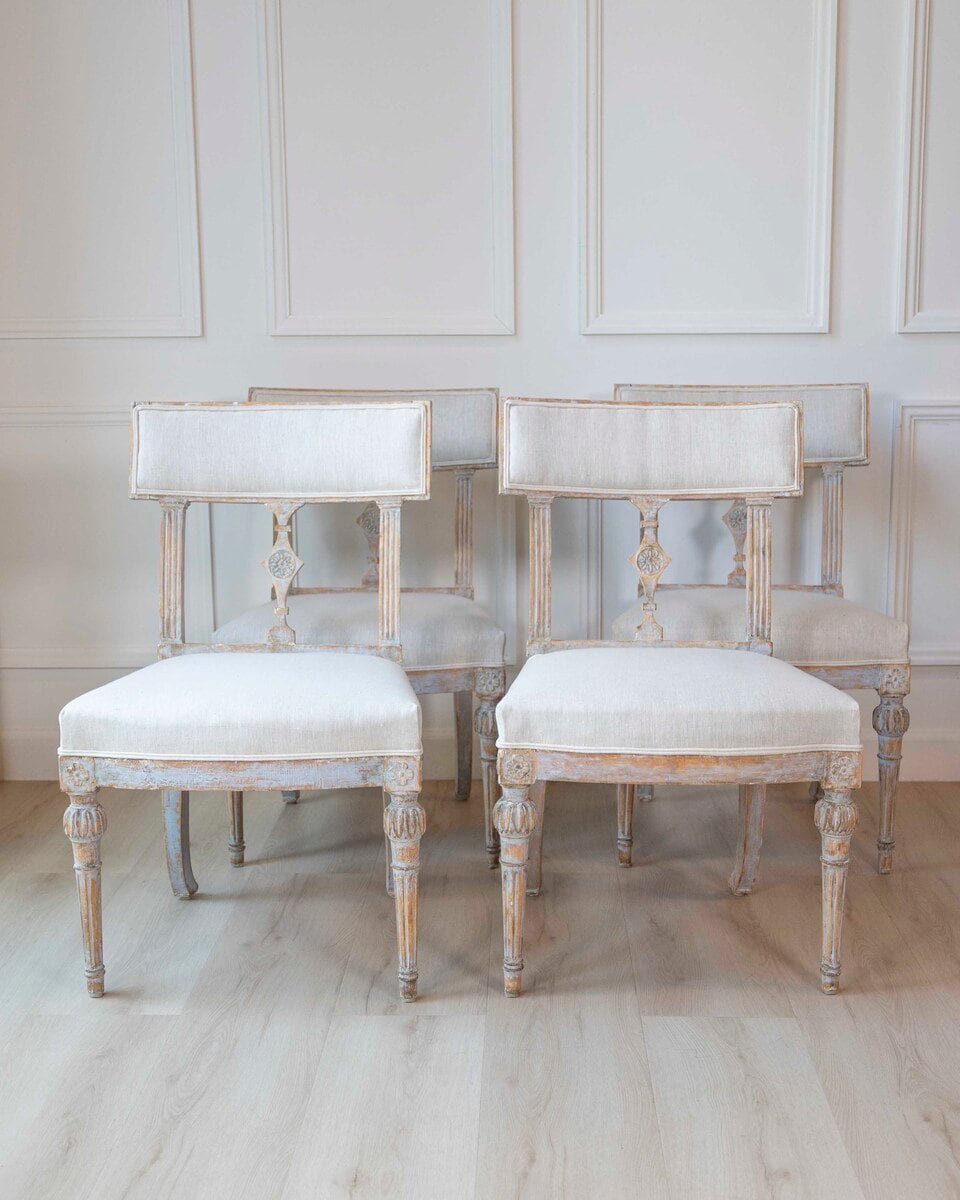 Set of 4 Signed Ephraim Stahl Swedish Gustavian Chairs - JAA