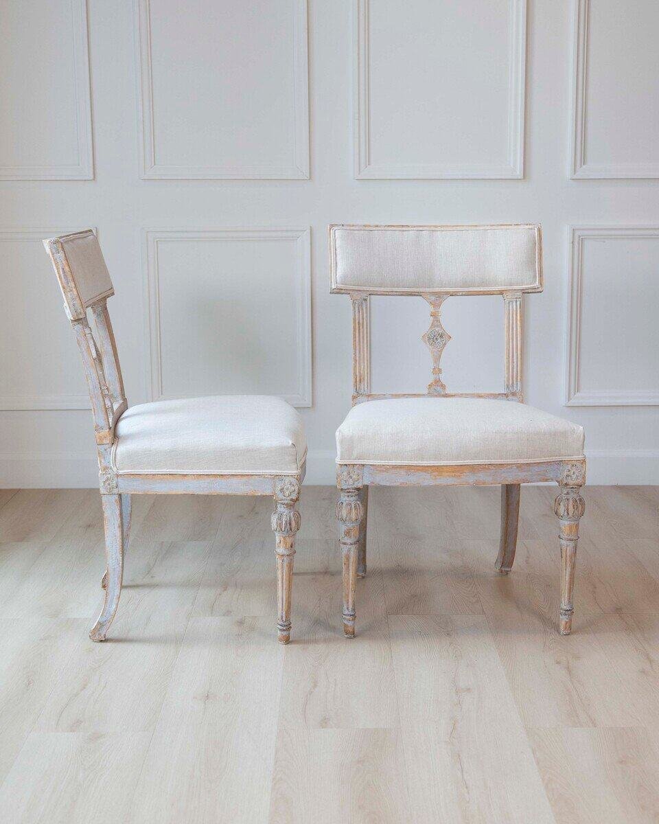 Set of 4 Signed Ephraim Stahl Swedish Gustavian Chairs - JAA