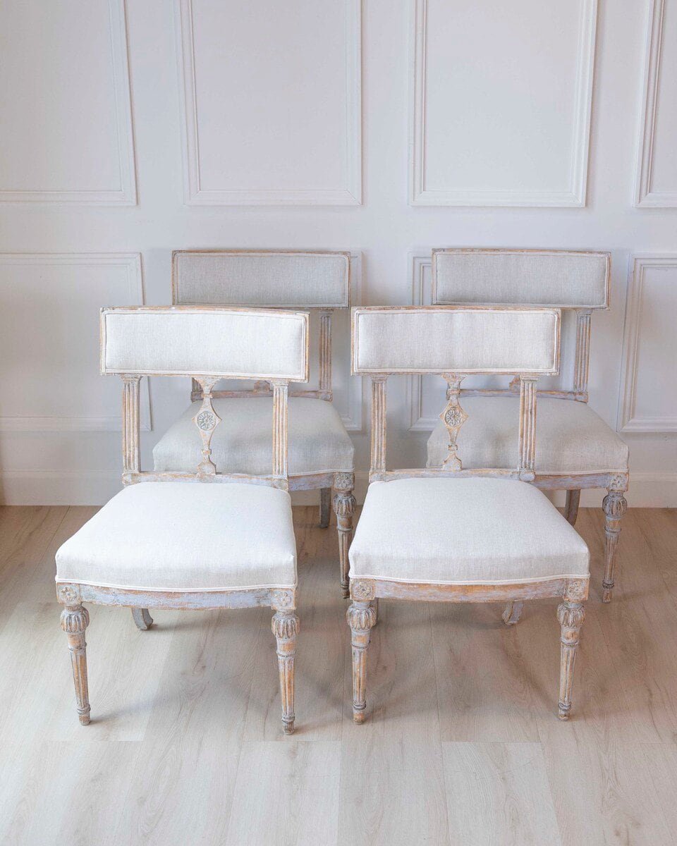 Set of 4 Signed Ephraim Stahl Swedish Gustavian Chairs - JAA