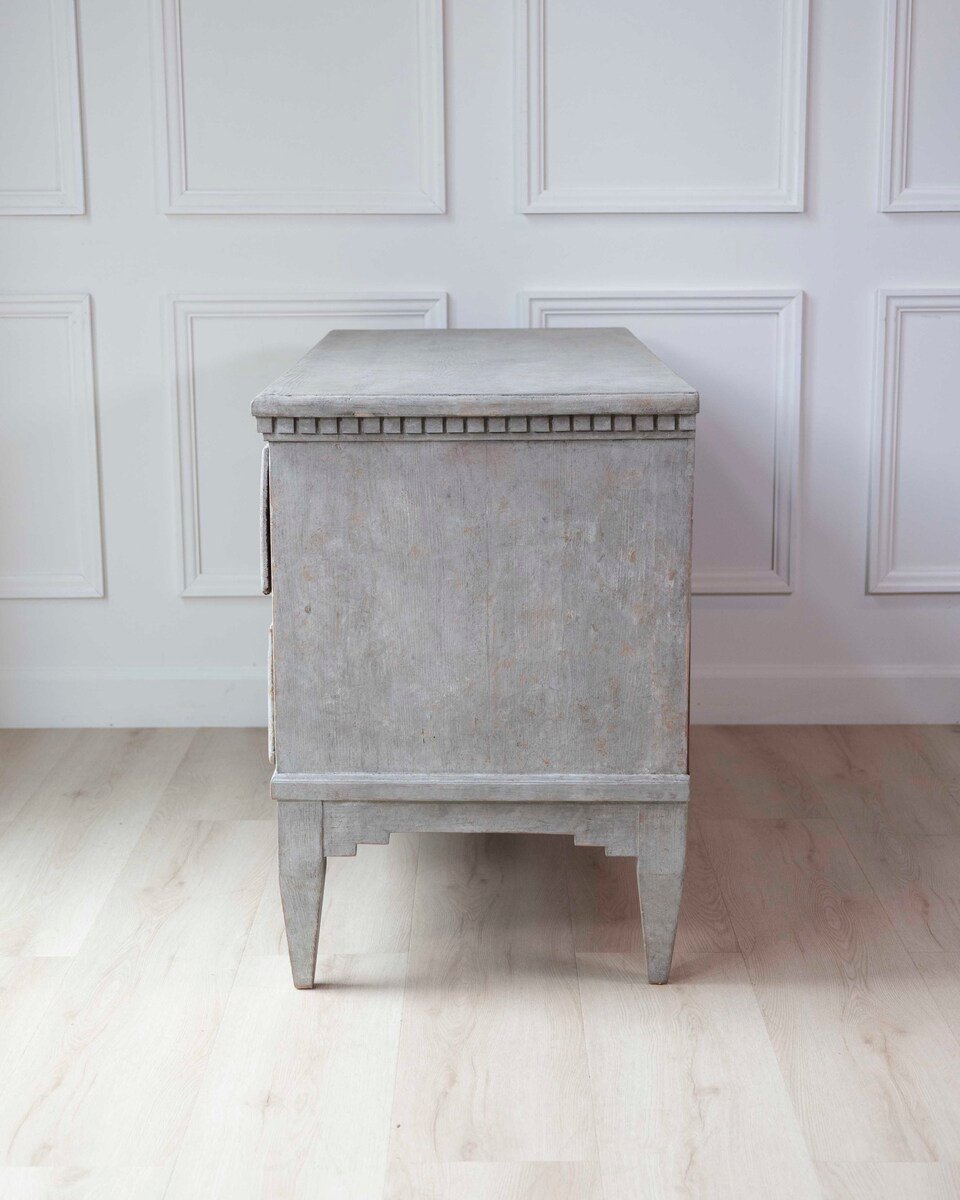 Danish 19th Century Gustavian Grey-Painted Chest of Drawers - JAA