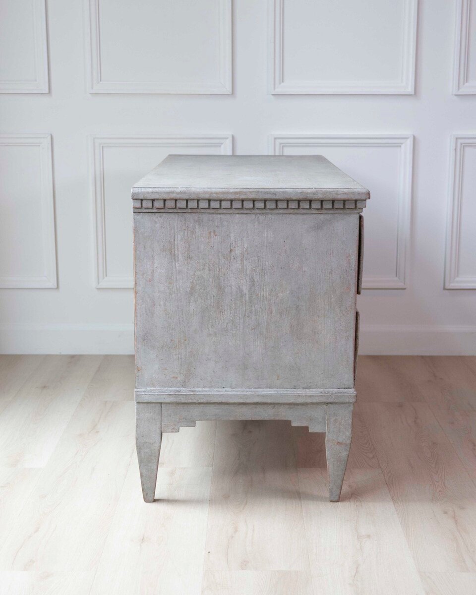 Danish 19th Century Gustavian Grey-Painted Chest of Drawers - JAA