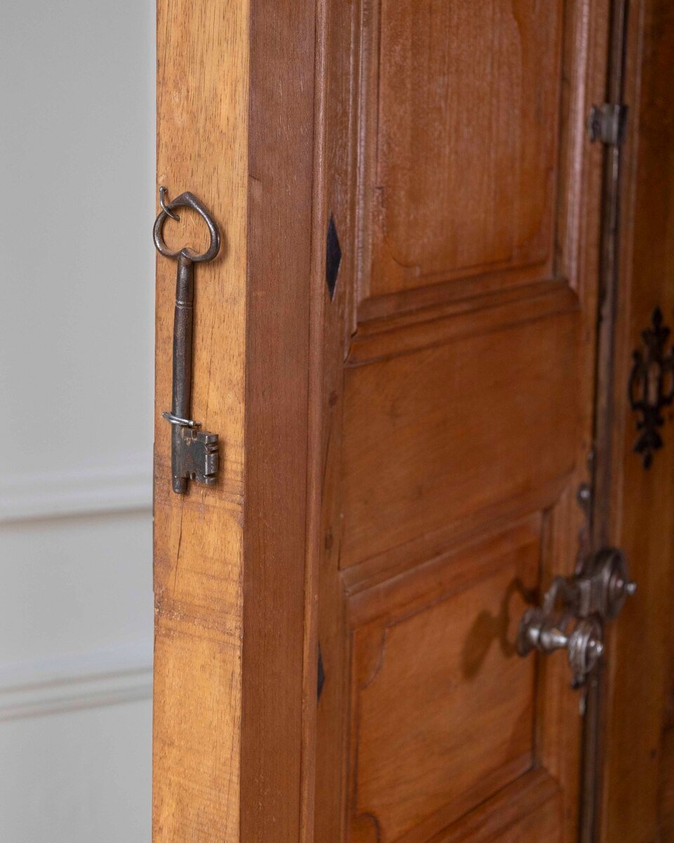 French 19th Century Double-leaf Double-sided Walnut Communication Door - JAA
