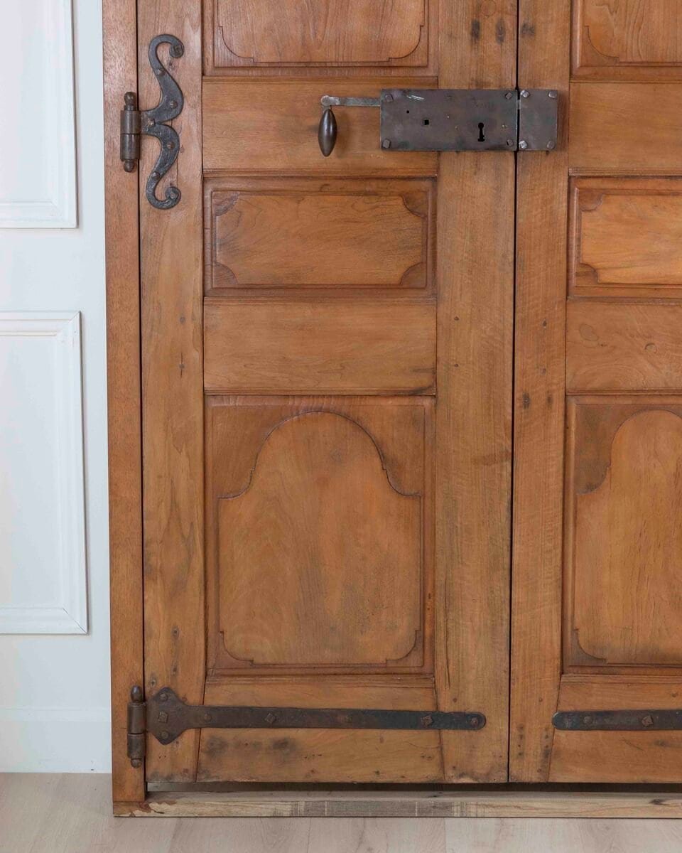 French 19th Century Double-leaf Double-sided Walnut Communication Door - JAA