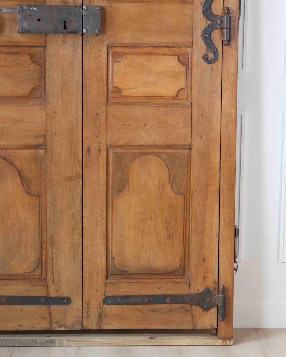 French 19th Century Double-leaf Double-sided Walnut Communication Door - JAA