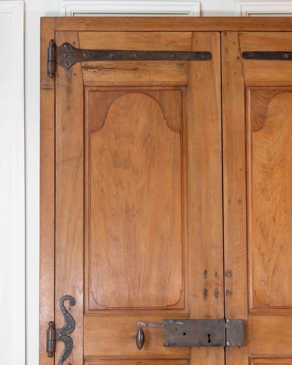 French 19th Century Double-leaf Double-sided Walnut Communication Door - JAA