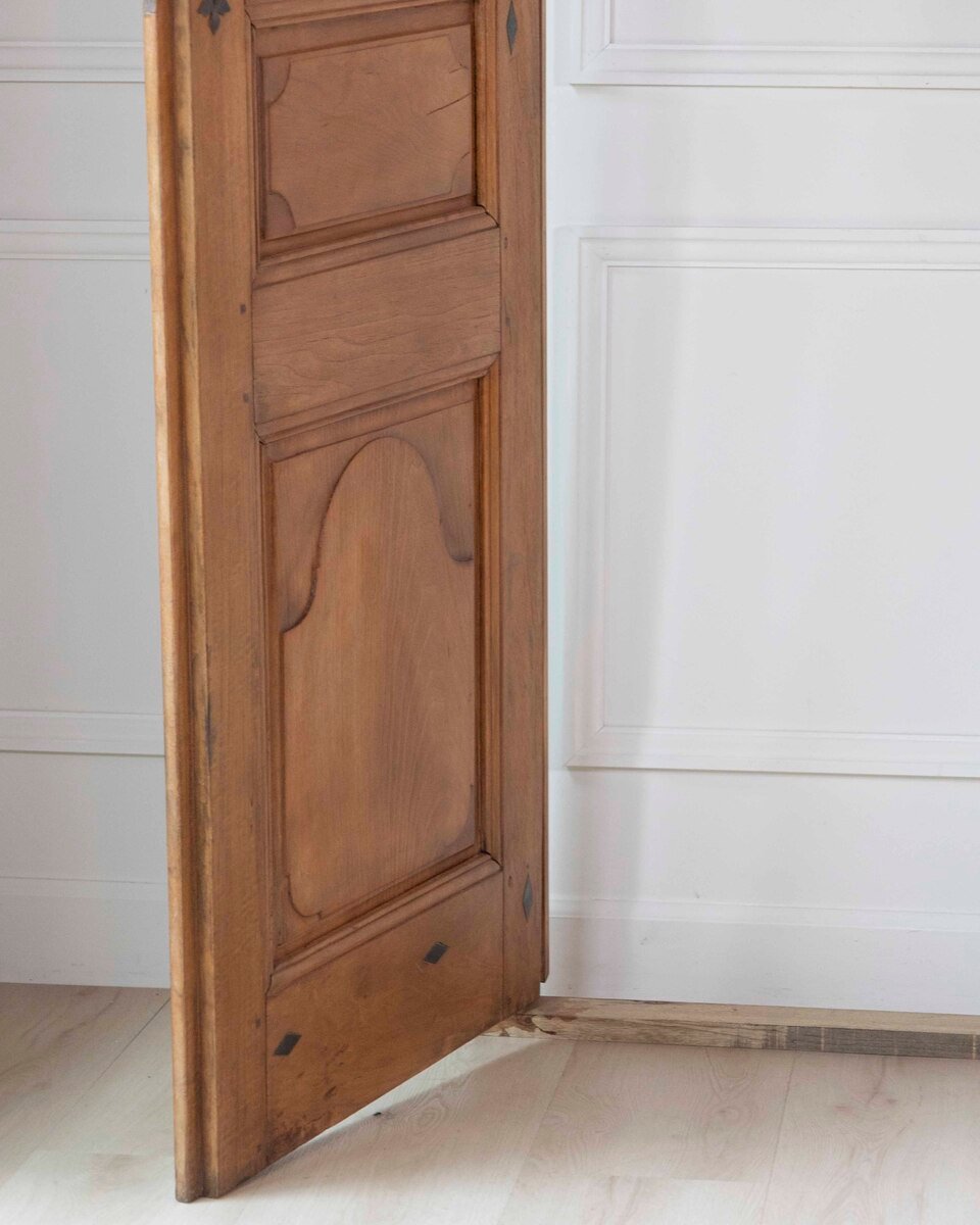 French 19th Century Double-leaf Double-sided Walnut Communication Door - JAA